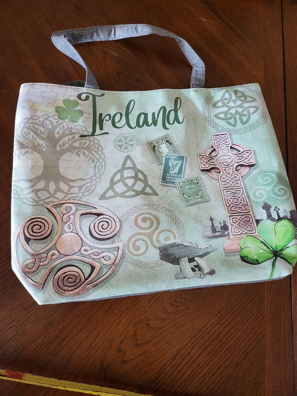 Ireland Celtic Shamrock Large Tote Bag – Irish Cross & Trinity Knot